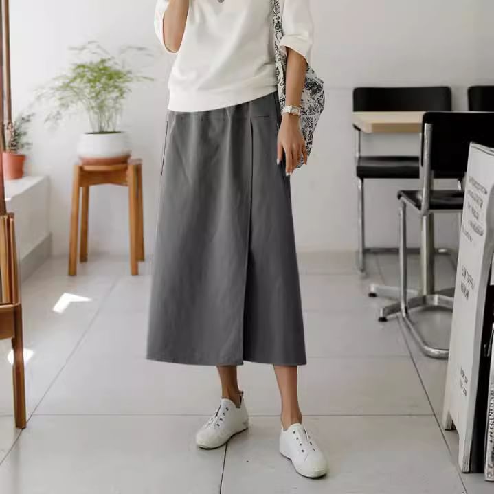 Angel Love - Effen getailleerd culotte met elastische taille en split