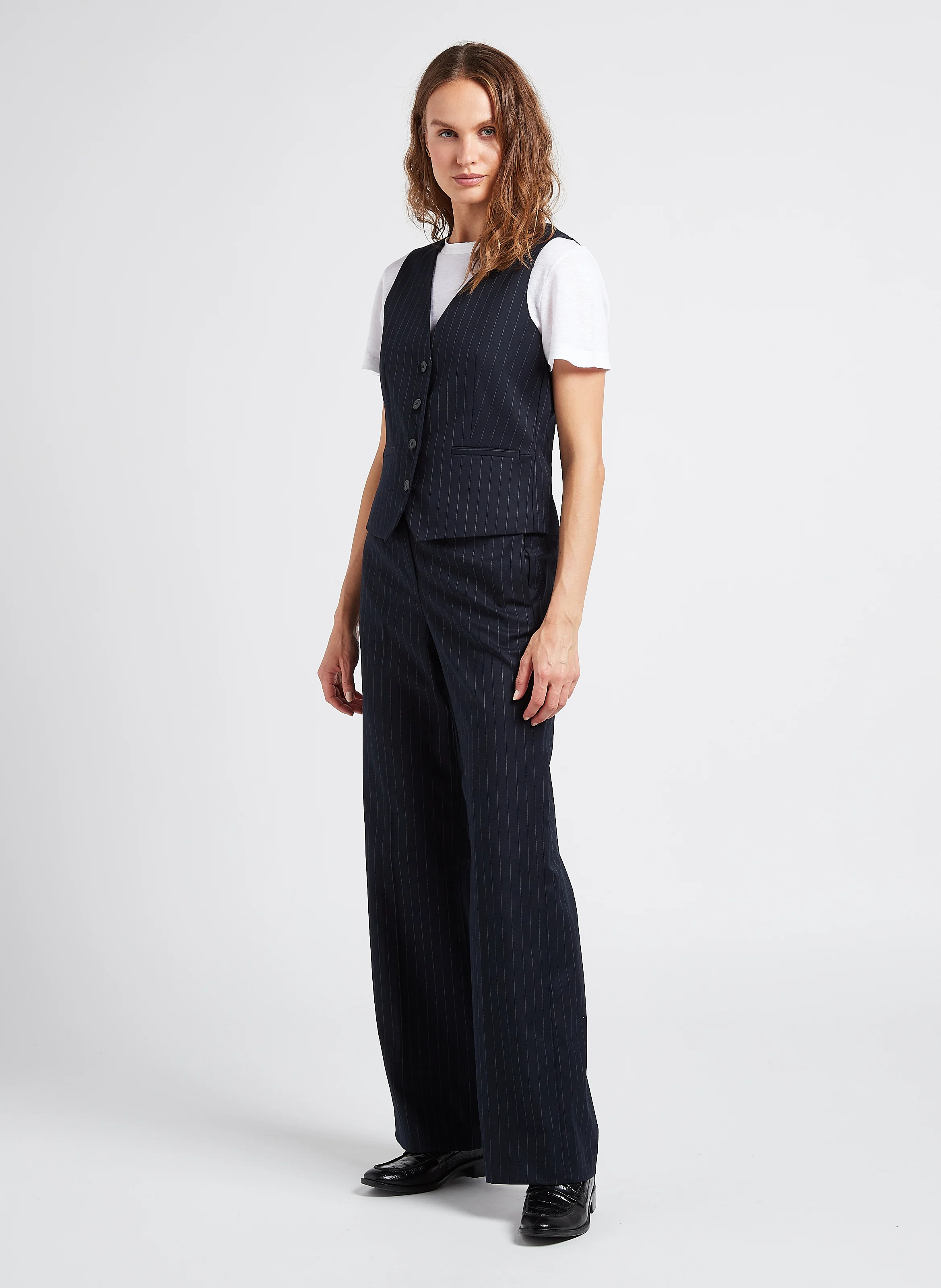 LAYLA - Pantalon taille haute large| Bleu