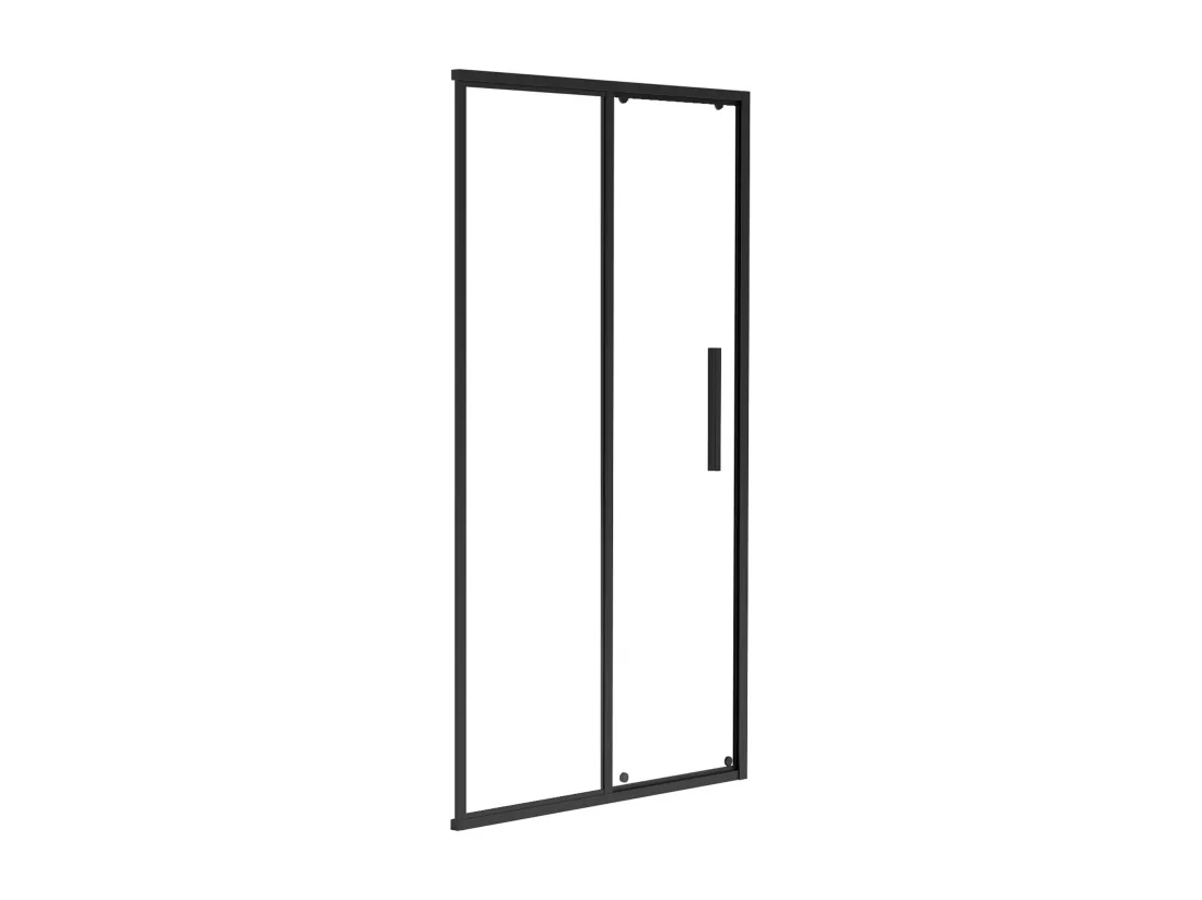 Porte de douche coulissante noir mat style industriel - 140 x 195 cm - TORONI