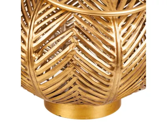 Porte-bougie en métal doré 34x34x27h