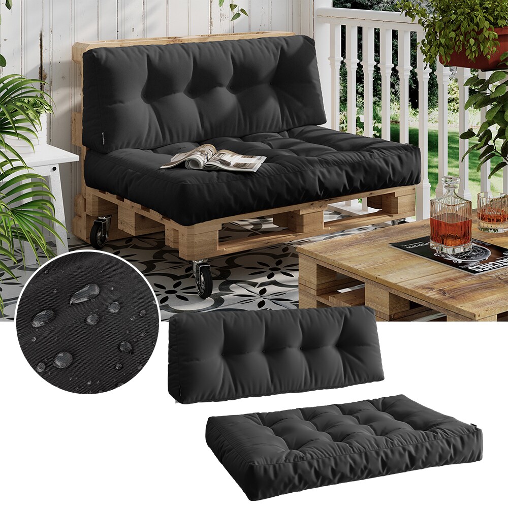 Vicco Palettenkissen-Set Ohio Anthrazit 2 Teile