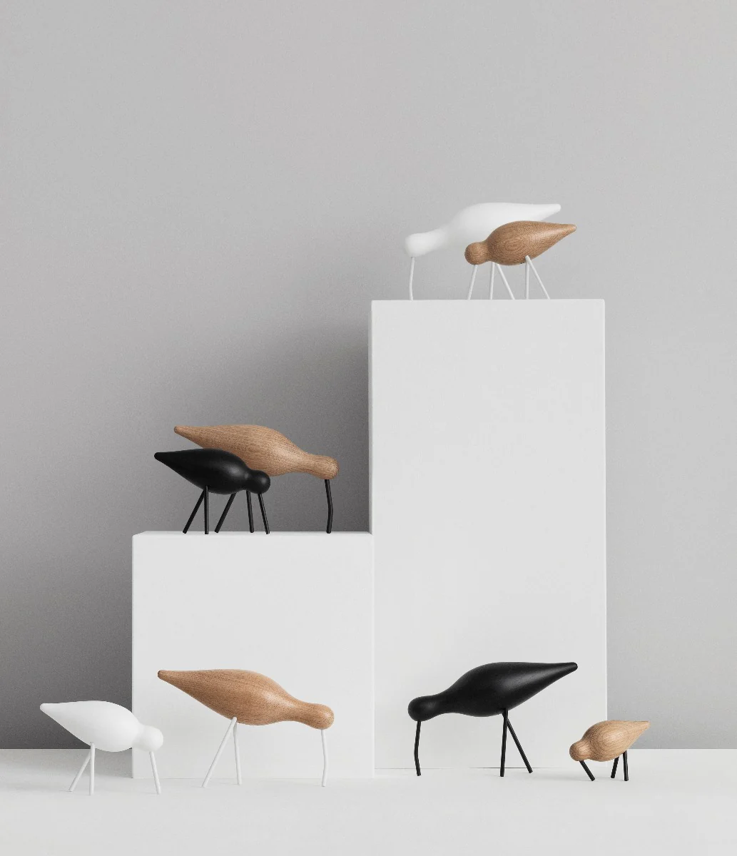 Normann Copenhagen  Shorebird, natur med sorte ben - lille