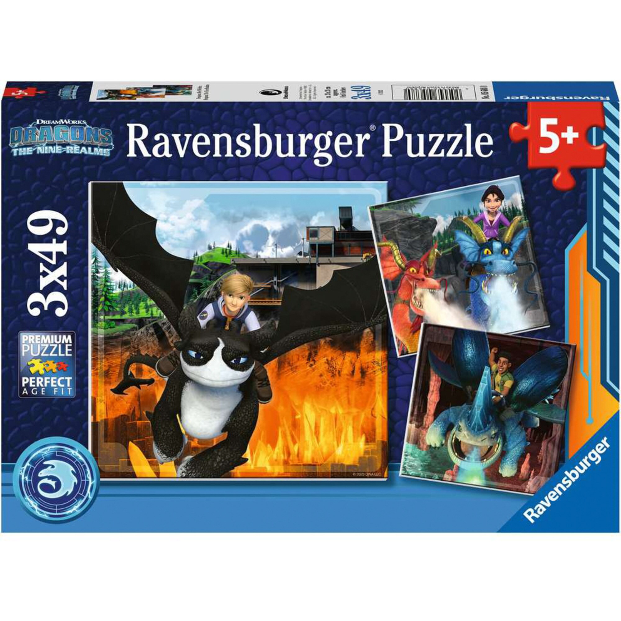 Ravensburger Puzzle Kinderpuzzle Dragons: Die 9 Welten