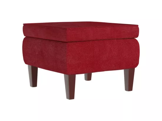Tabouret avec pieds en bois Rouge bordeaux Velours