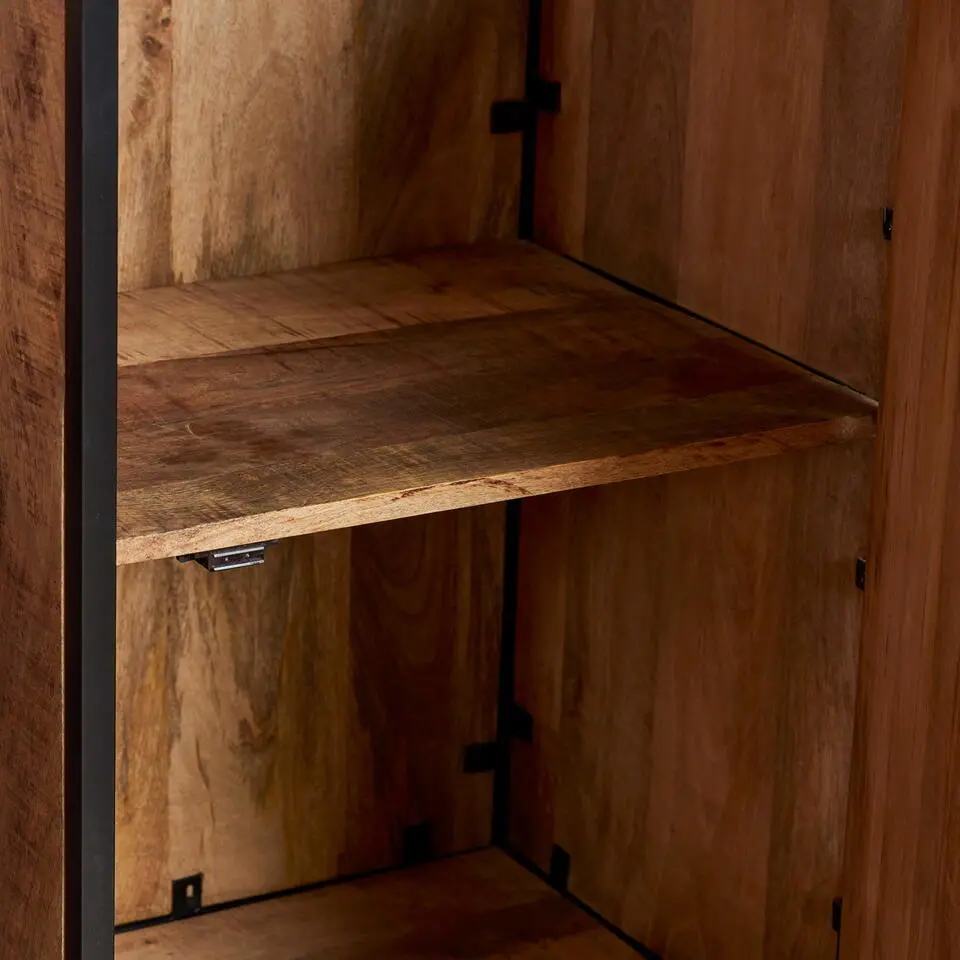 Boekenkast Naturel Hout - 1-Deurs - 55x45x200cm - Denver