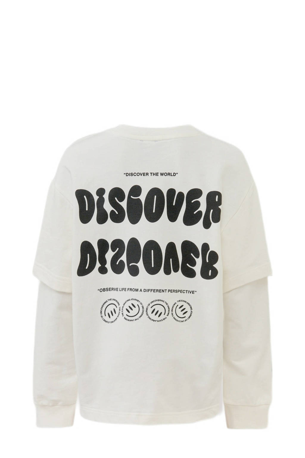 Shoeby longsleeve met backprint gebroken wit
