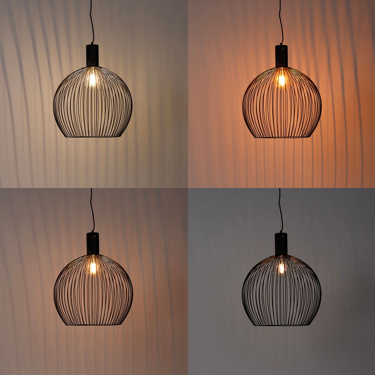 Smart ronde hanglamp zwart 50 cm incl. Wifi G95 - Dos