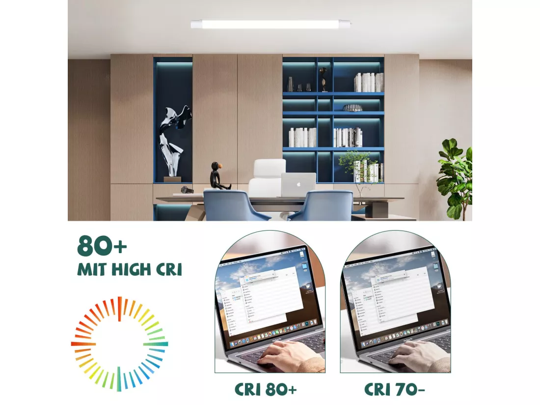 NETTLIFE plafonnier LED pièce humide lumière 120CM plafonnier 36W IP65 tube fluorescent lumière de baignoire 5000K