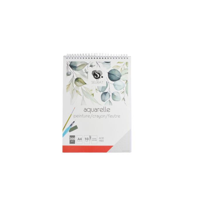 BLOC AQUARELLE A SPIRALES 10 PAGES 300G A4