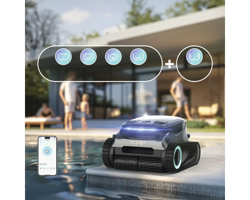 Zwembadrobot reinigingsrobot Aiper Scuba S1 Pro incl. oplaadkabel grijs