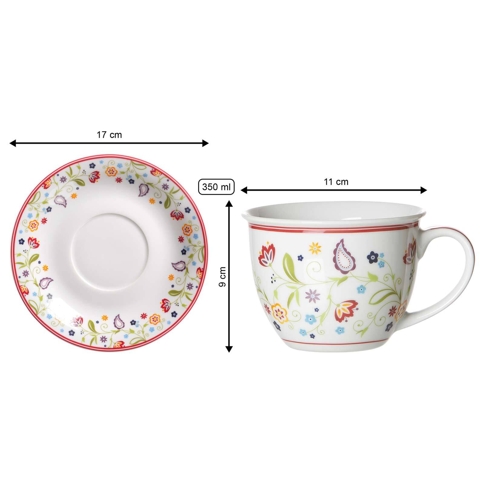 Ritzenhoff & Breker Milchkaffee Tasse mit Untertasse Shanti 350 ml