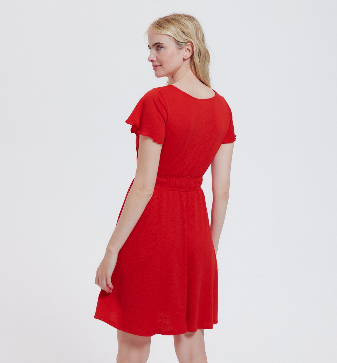 Robe manches courtes Femme - Rouge