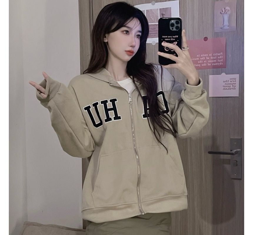 Sienne - Hoodie met rits en letters