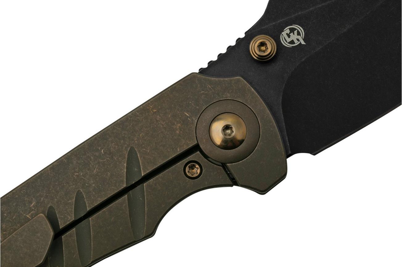 WE Knife Riff-Raff Bronze Titanium, Blackwashed CPM 20CV WE22020B-1 zakmes, Matt Christensen design