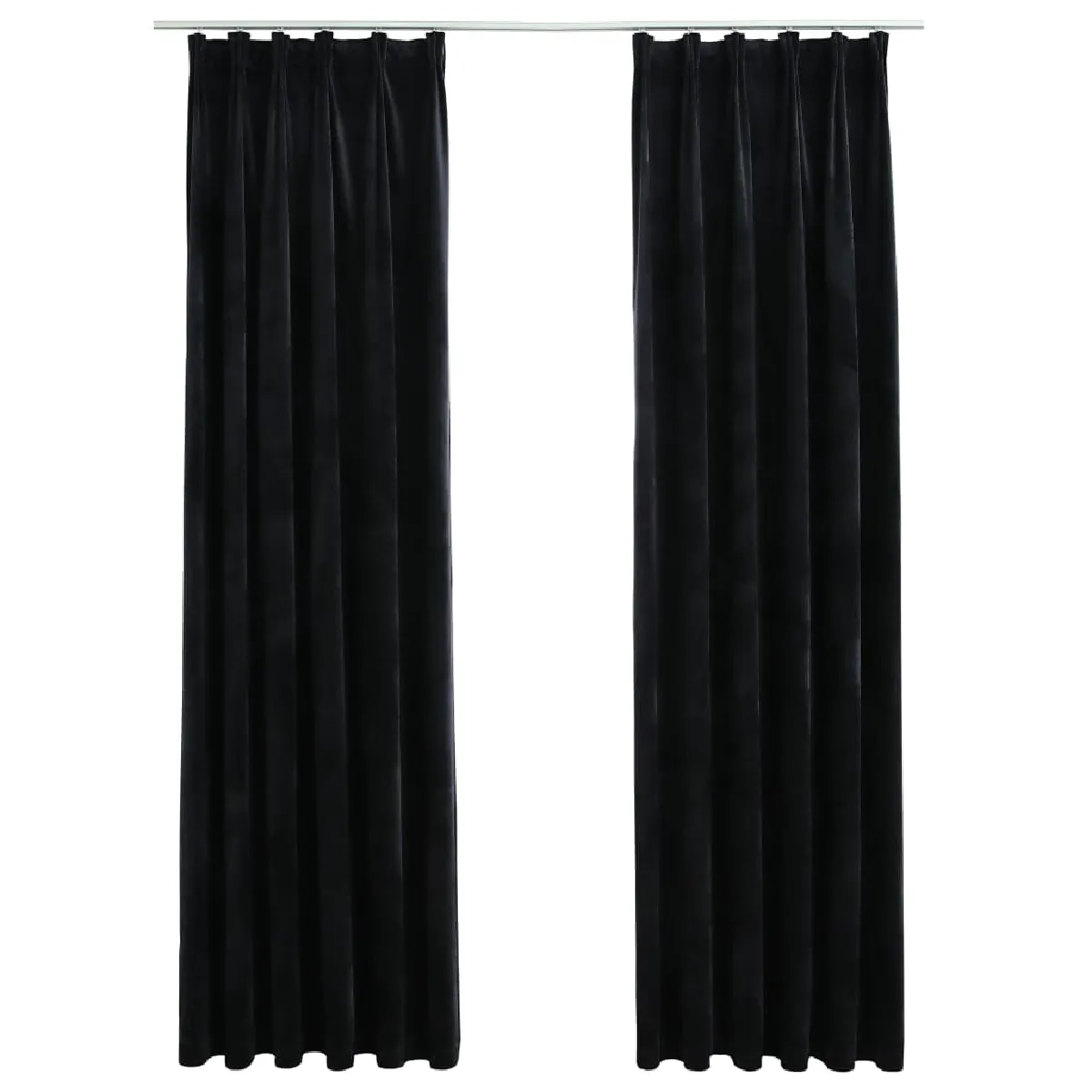 vidaXL Rideaux Occultants Velours 2pcs 140x245cm - Noir