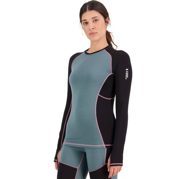 T-shirt thermique MONS ROYALE W OLYMPUS LS VLU BURNT SAGE/BLACK
