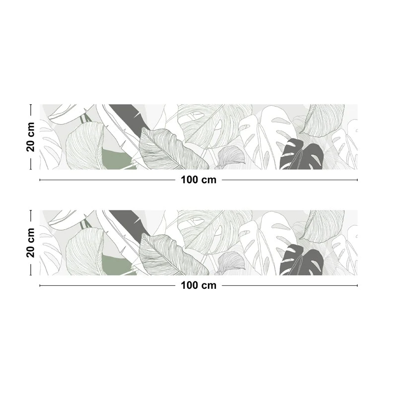 Crédence cuisine Bandeau ALU lot de 2 L100xH 20cm - BORNEO VERT 99deco