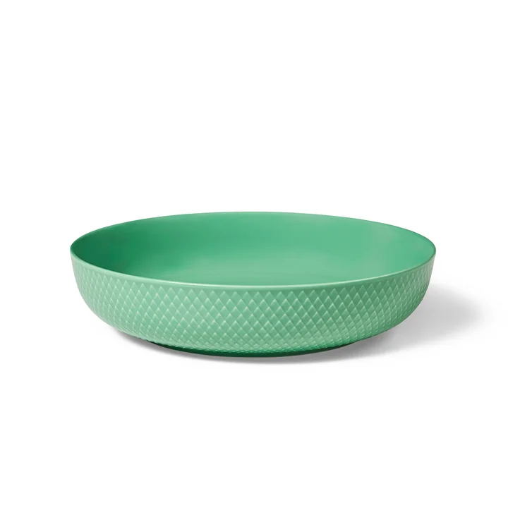 Lyngby Porcelæn - Rhombe Schale, Ø 28 cm, grün