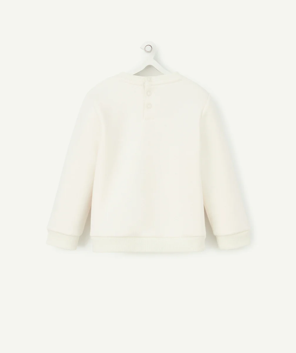 SWEAT BLANC EN FIBRES RECYCLÉES BABY CLUB EN BOUCLETTES BÉBÉ GARÇON
