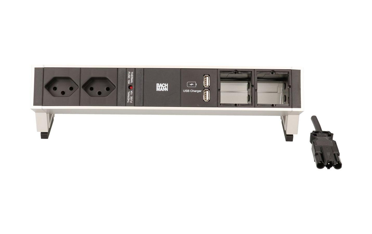 Tischsteckdosenleiste DESK 2 2x T13, 2x ABD<br>Die Power-Lösung für moderne Arbeitsplätze