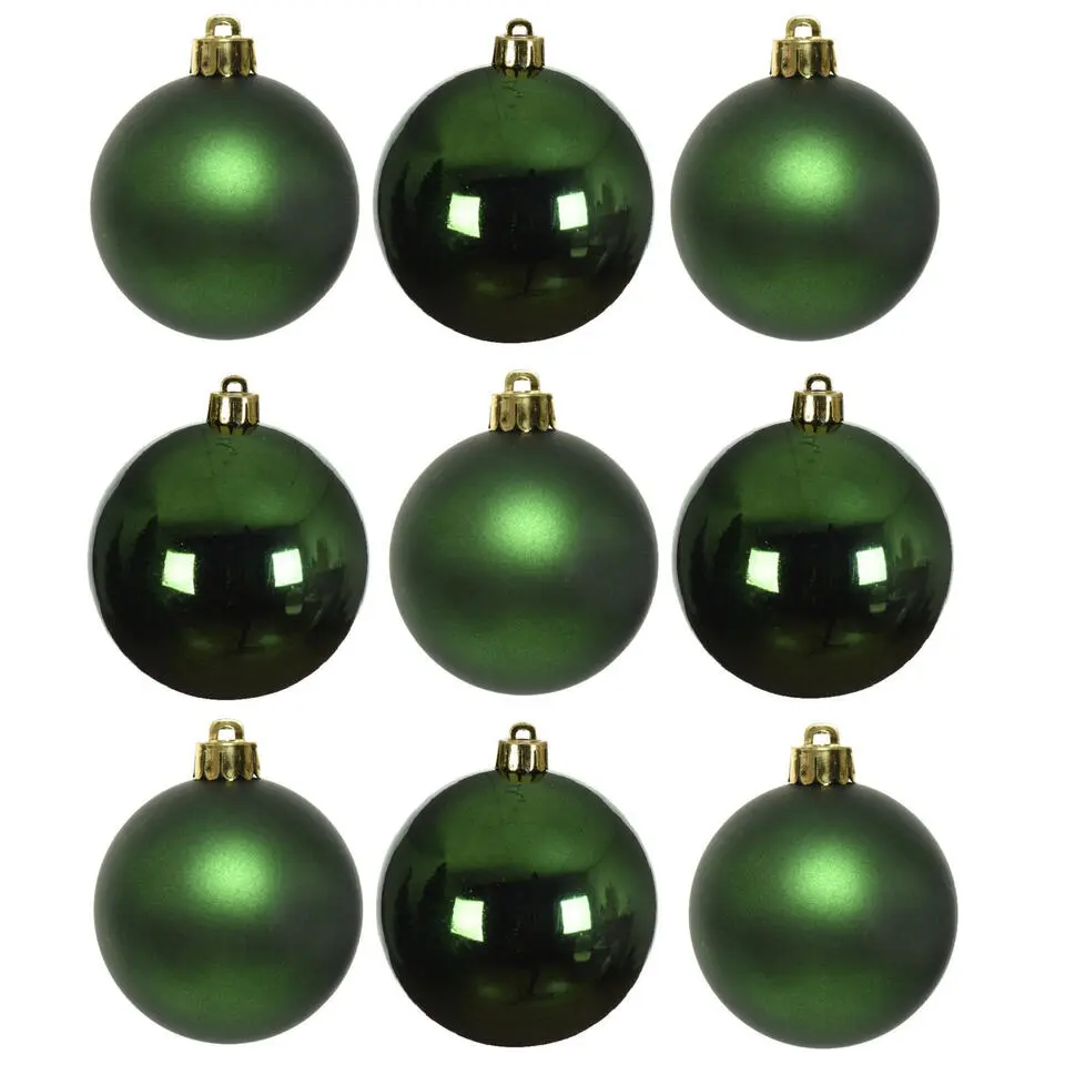 Decoris Kleine kerstballen - 18x - donkergroen - D4 cm - glas