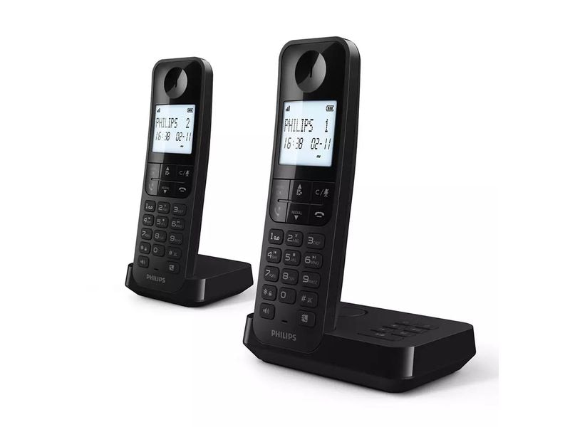 Philips Schnurlostelefon D2752B Duo Schwarz Schnurlostelefon mit Anrufbeantworter