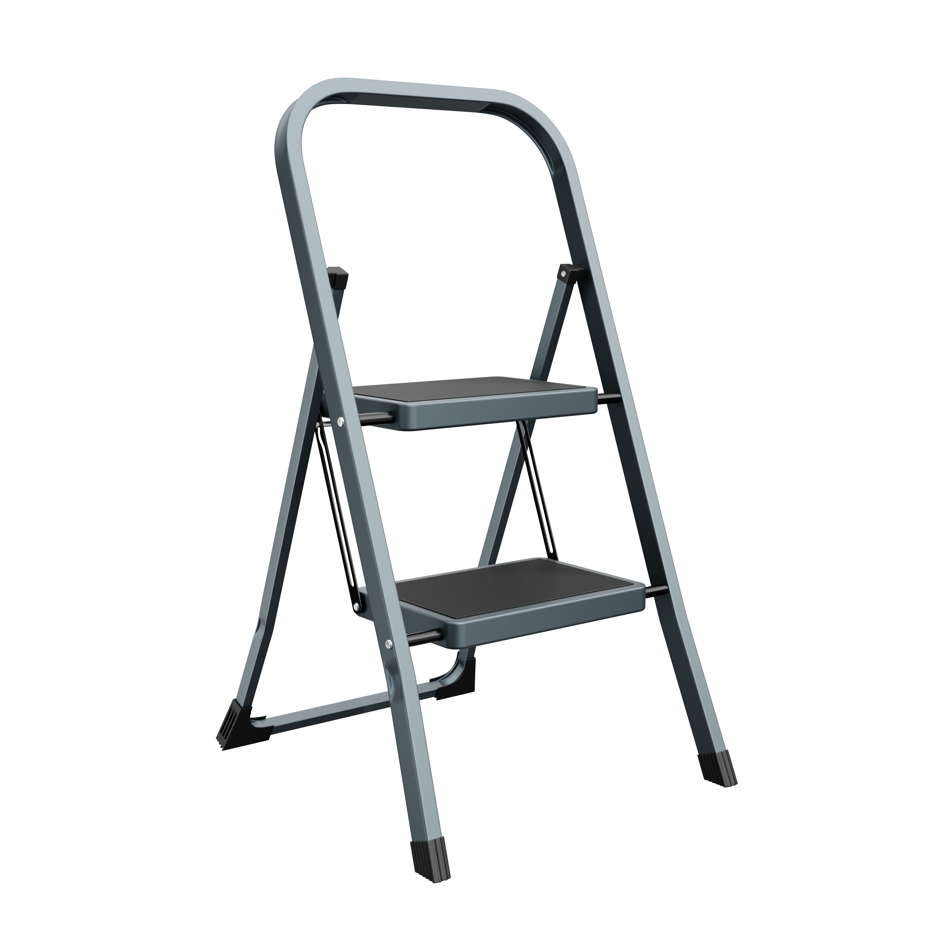 Trittleiter 2 Stufen grau/schwarz