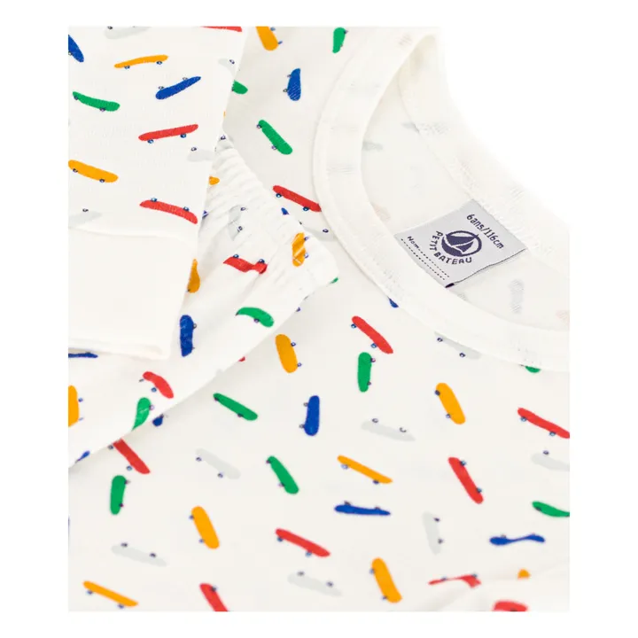 Petit Bateau Ensemble Pyjama Maquette Skate | Ecru