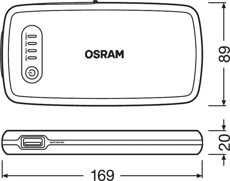 OSRAM - BATTERYstart200 - Lithium Startbatterij - 6000 mAH - Voor 12V Voertuigen