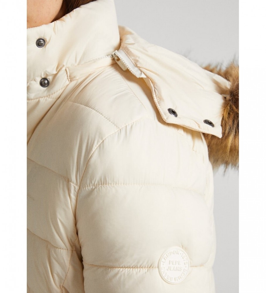 Jaqueta curta bege Pepe Jeans May