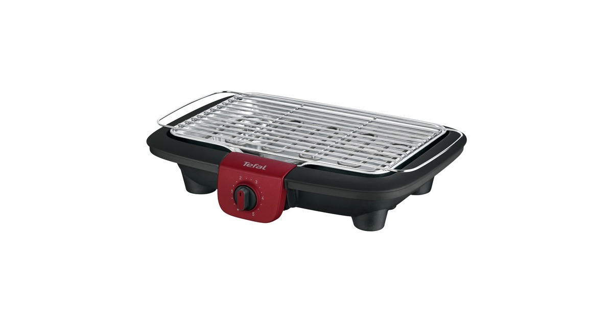 TefalEasyGrill Adjust Red BG90E5  elektrische barbecue  (Zwart/rood)