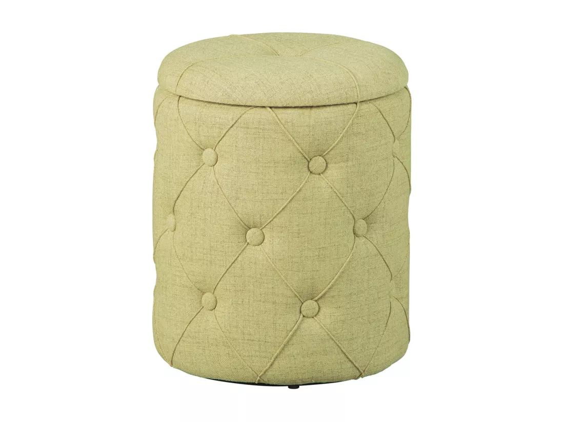 YELENA - Pouf avec Coffre de Rangement Vert Anis