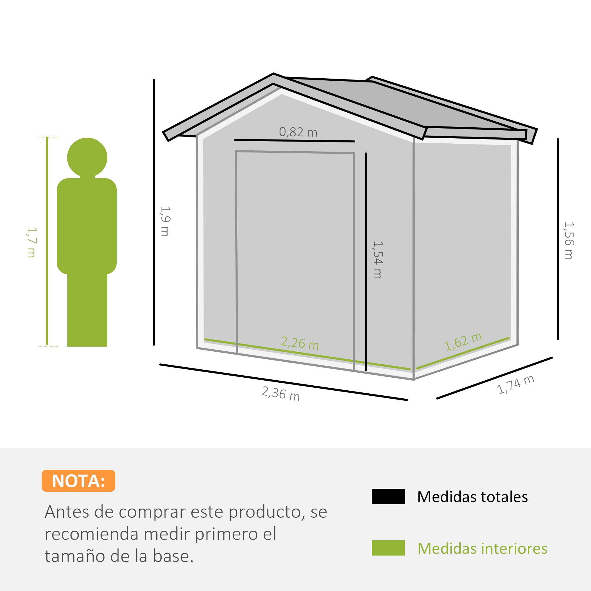 Casinha de jardim cinza Outsunny