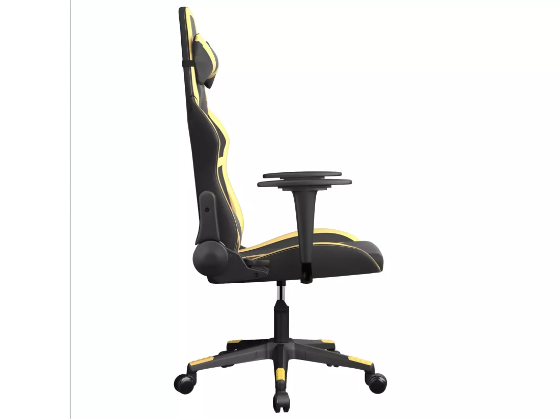 Chaise de jeu de massage Noir et doré Similicuir