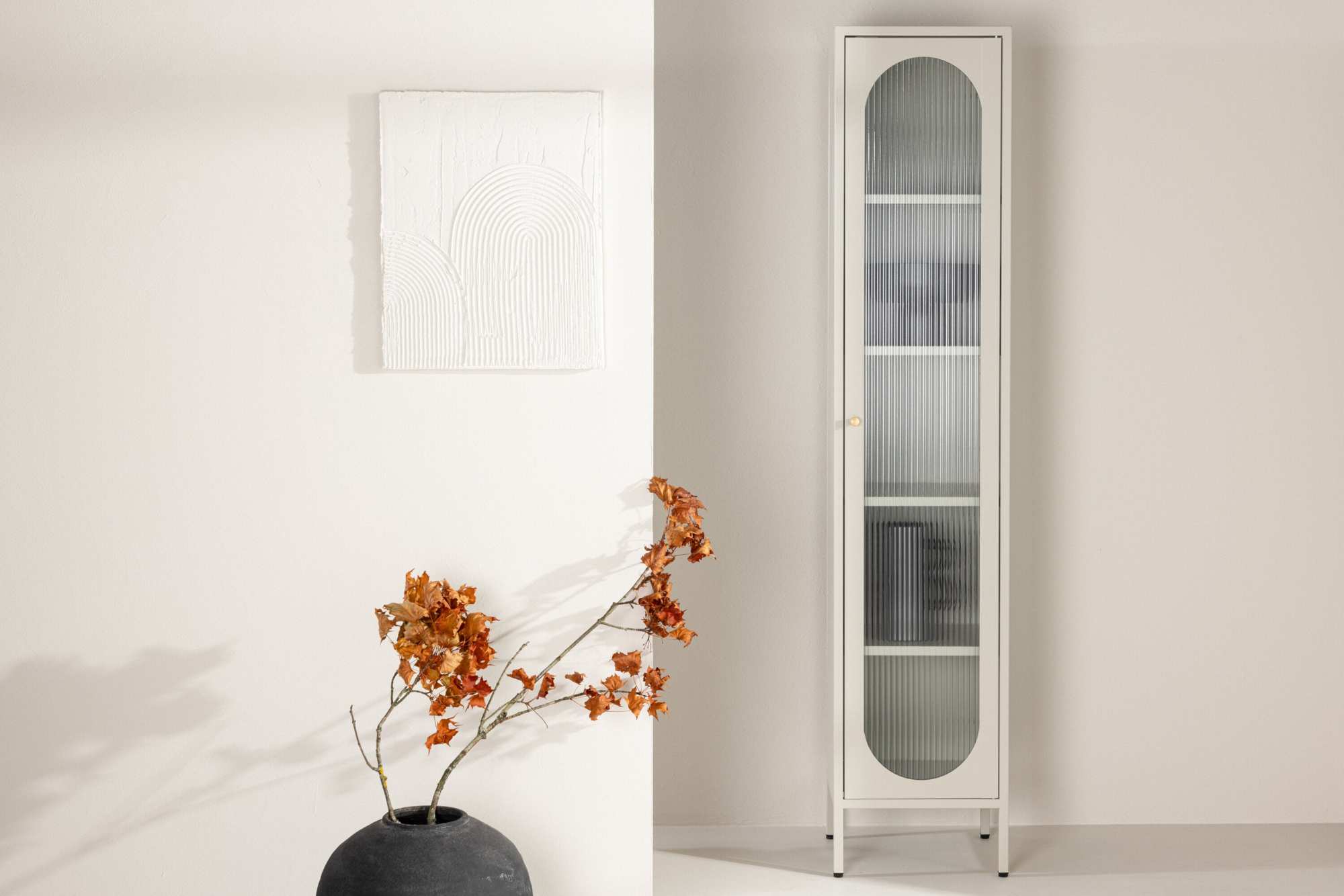 Makani Vitrinekast 180x37cm - Greige