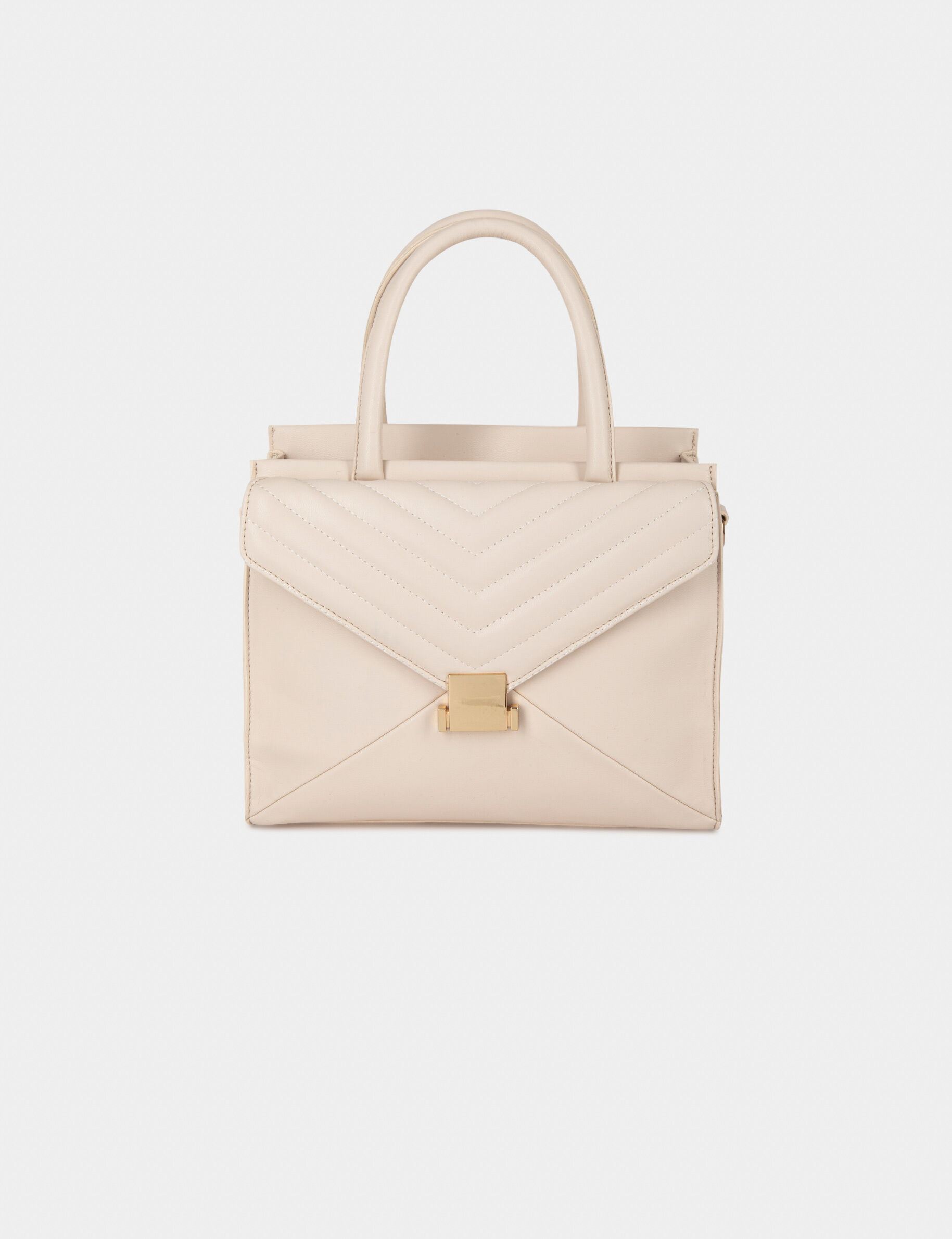 Sac avec rabat matelassé ecru femme - ecru