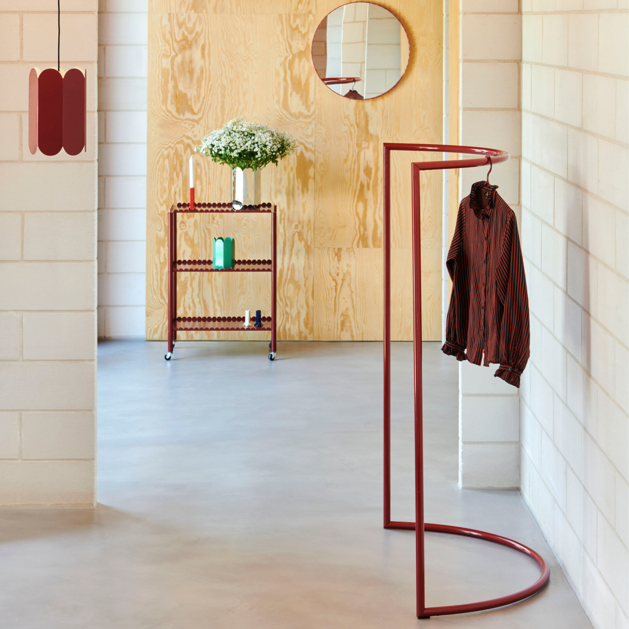 Kledingrek Colour Rack C-shape rood