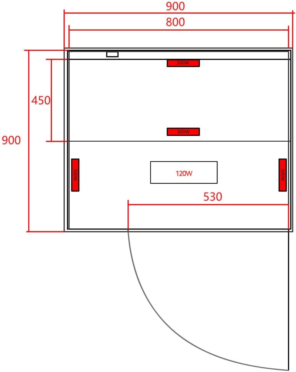 SANOTECHNIK Infrarotkabine MALMÖ 1 – 1 Person Infrarotsauna 90×90×190cm | 4 Vollspektrumstrahler + Carbon-Heizplatte, LED-Farblicht, Bluetooth-MP3, 8 mm ESG-Glas – Art.Nr.: SB10090