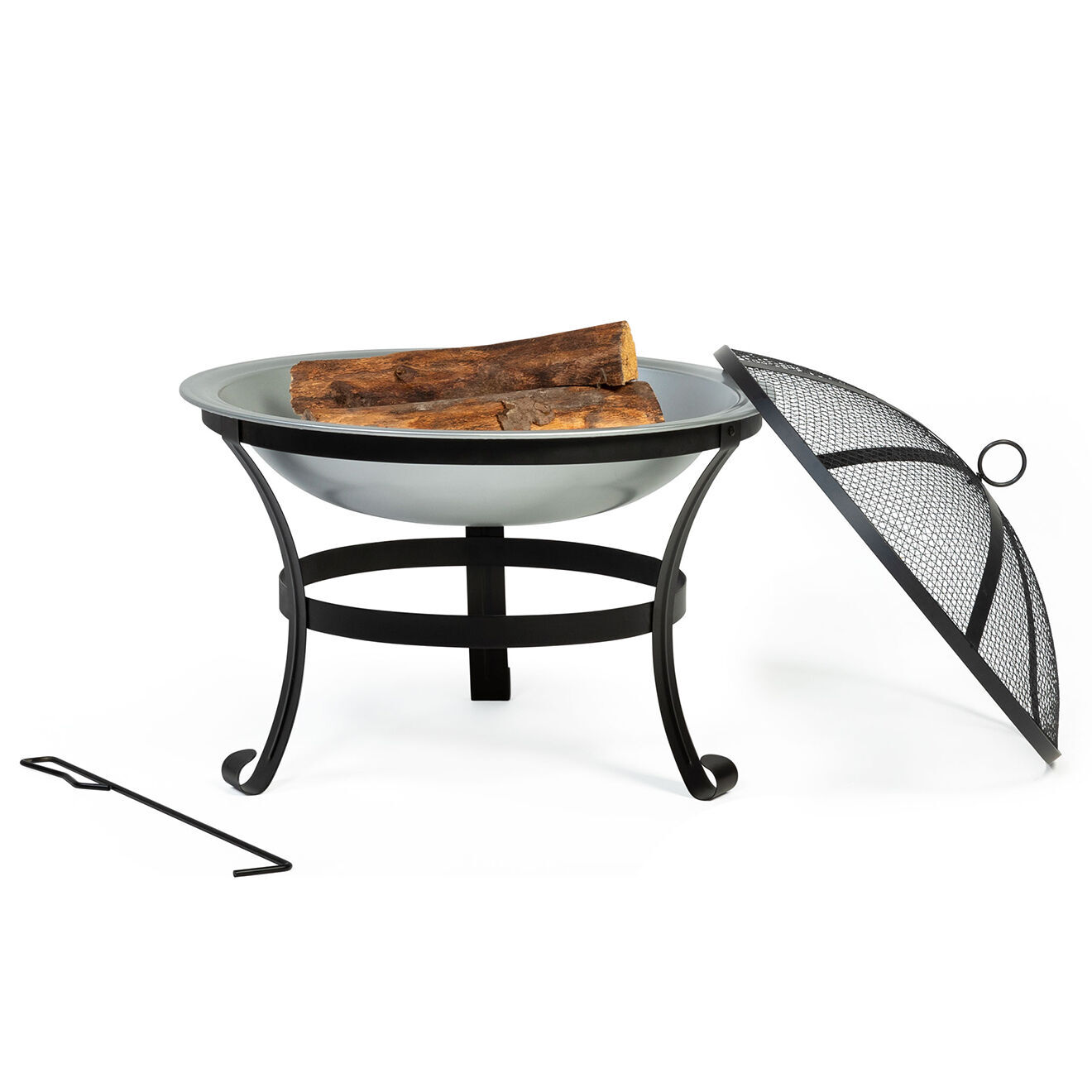 Pratik Garden Braséro rond diego noir métalisé - D.58x45 cm