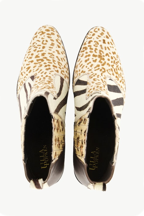 Leder-Stiefeletten, Animal, Weite H