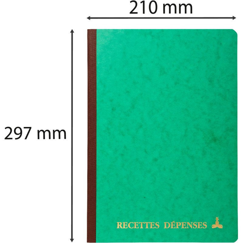 Registre piqûre recettes - dépenses 2 colonnes Le Dauphin 3931 - 21 x 29,7 cm 80 pages