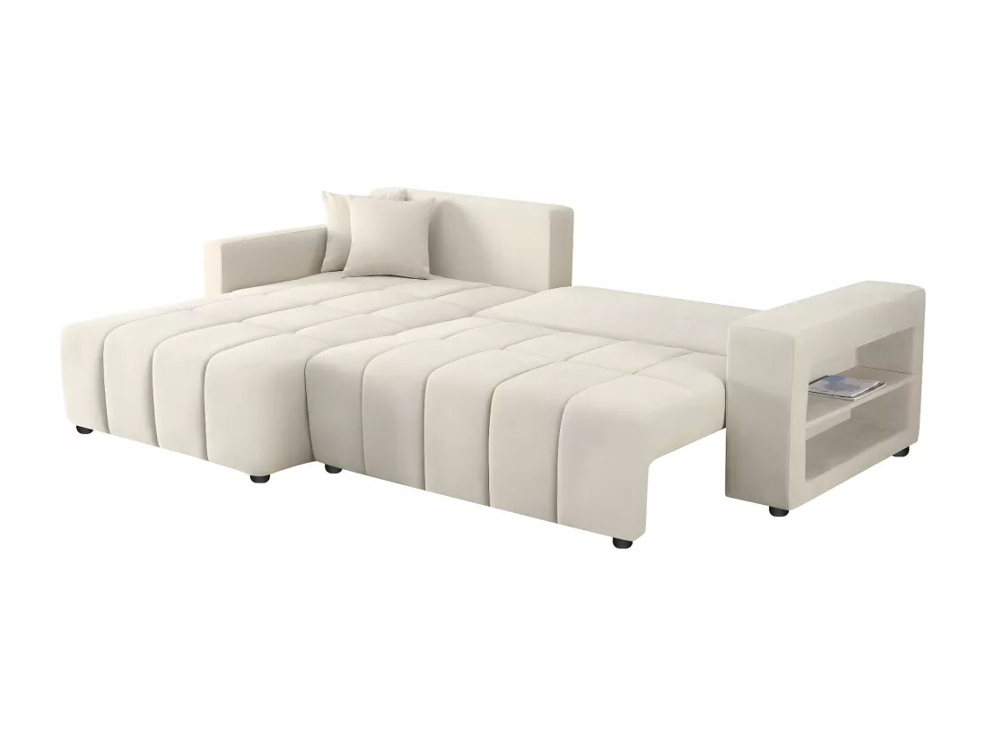 Canapé d'angle convertible tissu chenille 3 places - 