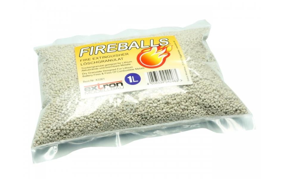 Feuerlöschgranulat für Lithium Akkus 1 LiterFIREBALLS Brandschutz Feuerlöschgranulat für LiPo, Li-Ion und LiFe Akkus