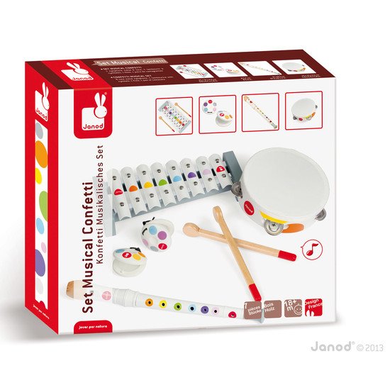 Set musical Confetti   Blanc        de               Janod