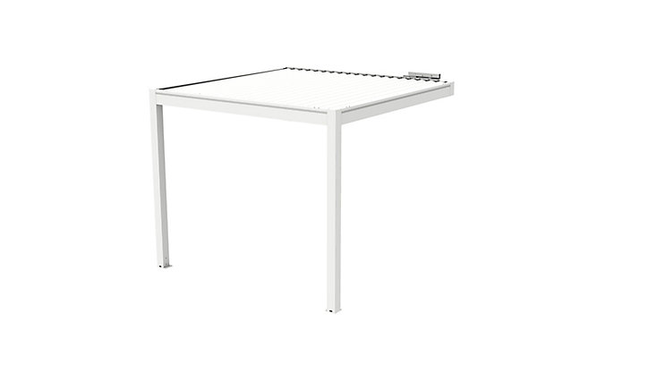 Pergola bioclimatique adossée motorisée aluminium Oviedo blanc 3 x 3 m