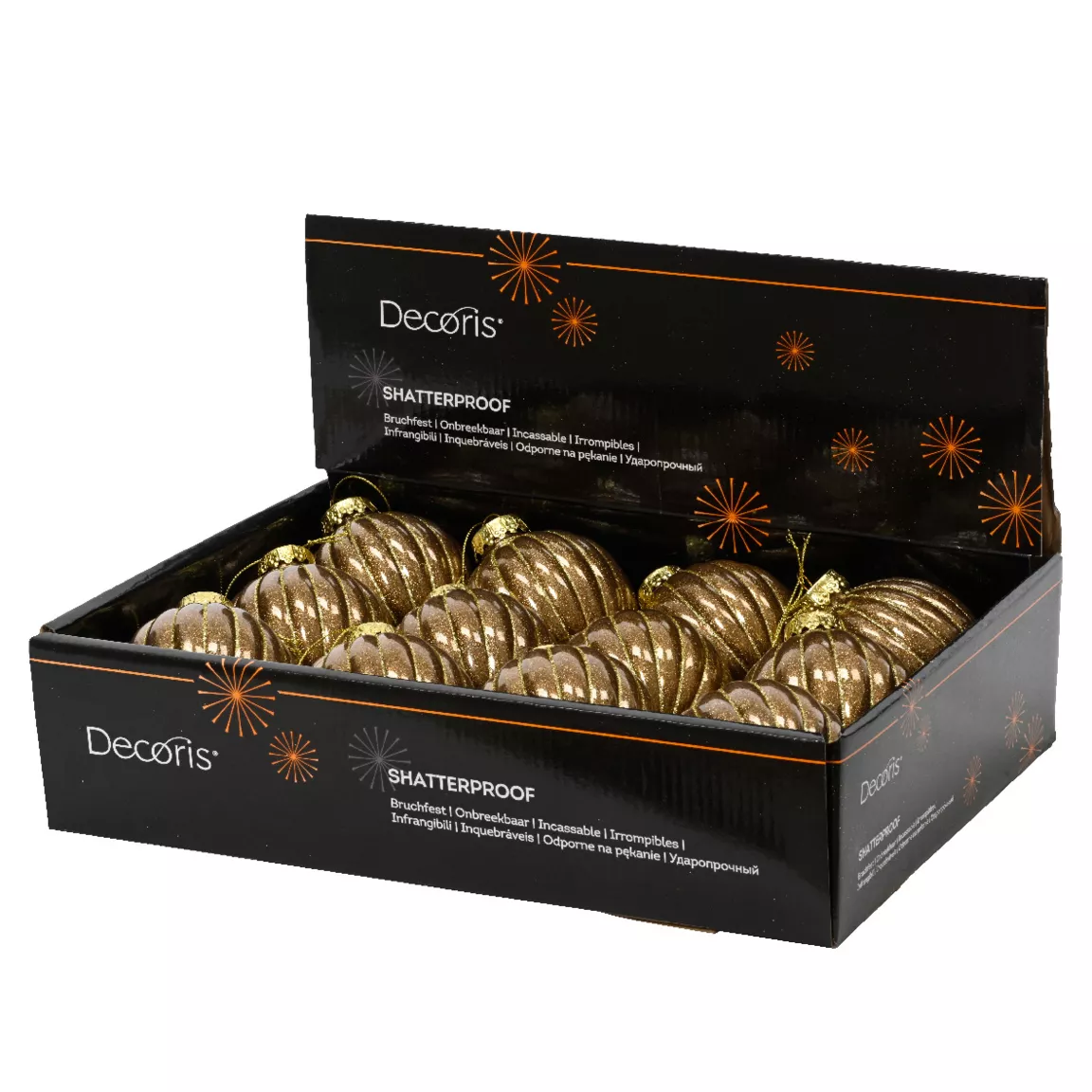 Lot de 12 boules de Noël (D80 mm) Magie Noix de pécan