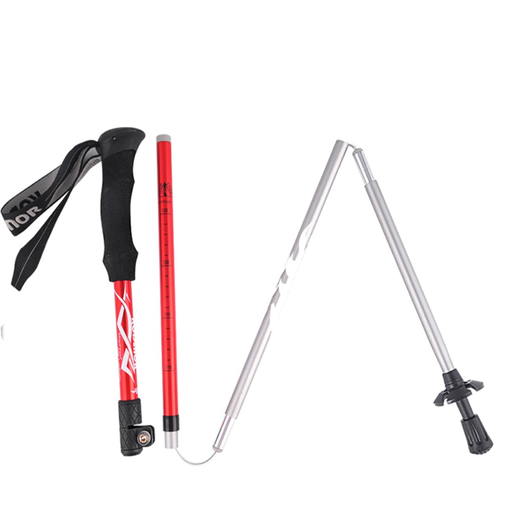 Aluminium Trekking Wanderstock Nordic Walking Hiking Poles Stock Verstellbar mit 3 Aufsätzen   Transporttasche