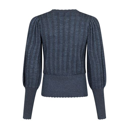 Neo Noir Dary Glitter Strikbluse, Steel Grey, 42