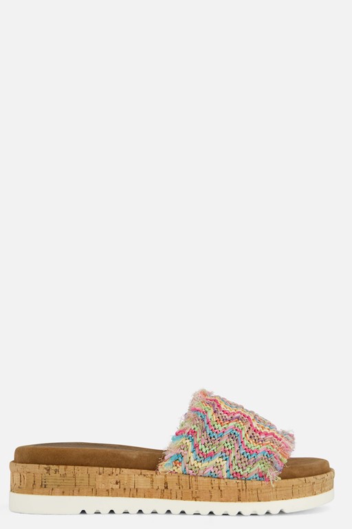 Lazamani Sandalen Jute roze Textiel