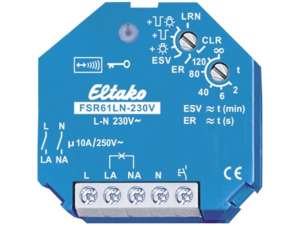 Eltako FSR61LN-230V radioaktuator innfelt brytereffekt (maks.) 2000 W rekkevidde maks. (i åpent felt) 30 m (30200331)